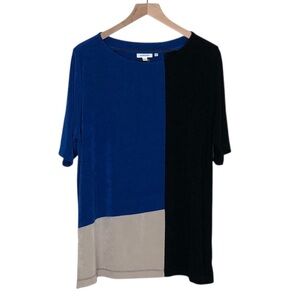 Chico’s Colorblock Top Size 3/Xl Short Sleeve Slinky